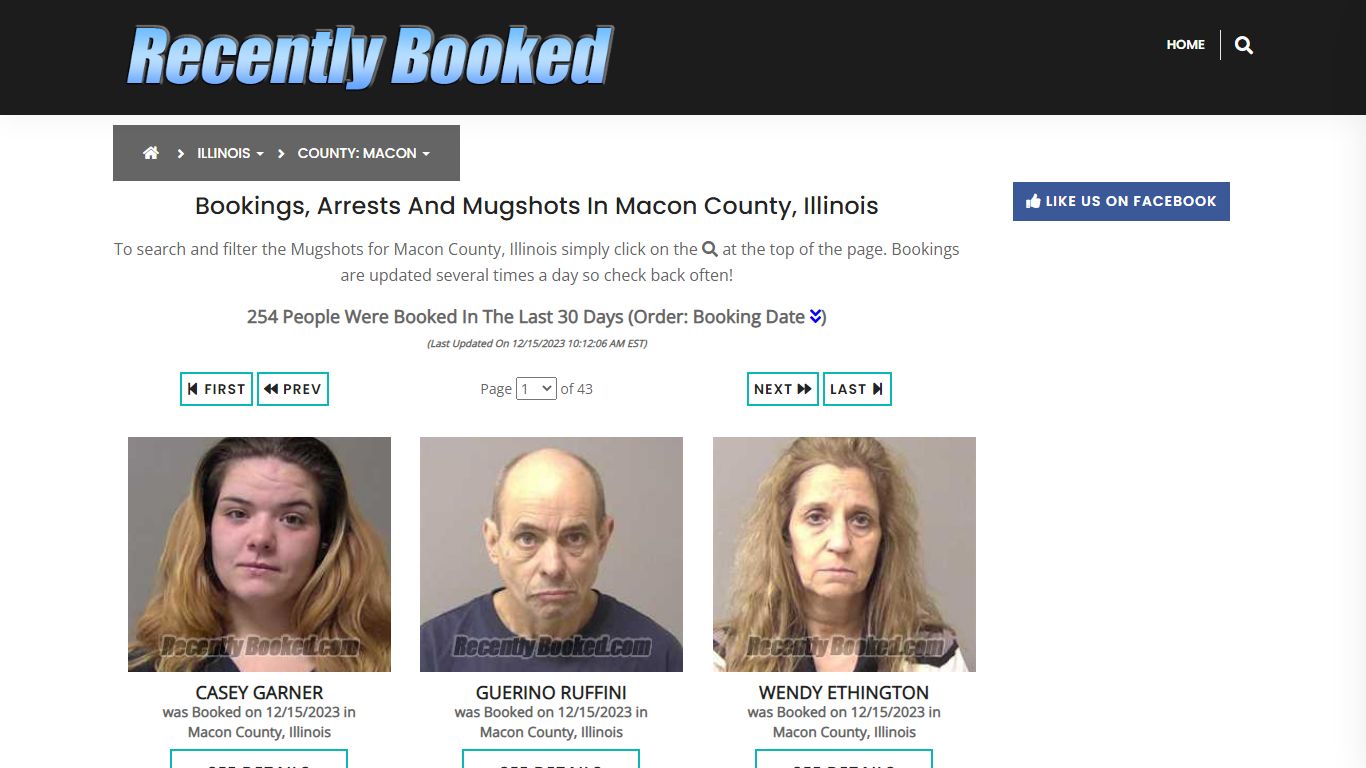 Recent bookings, Arrests, Mugshots in Macon County, Illinois